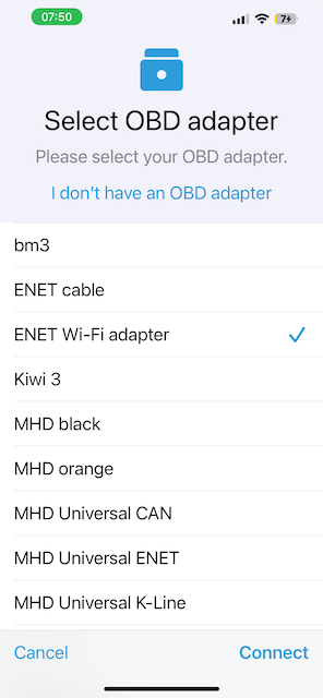 BMDiag Wifi enet bimmercode settings